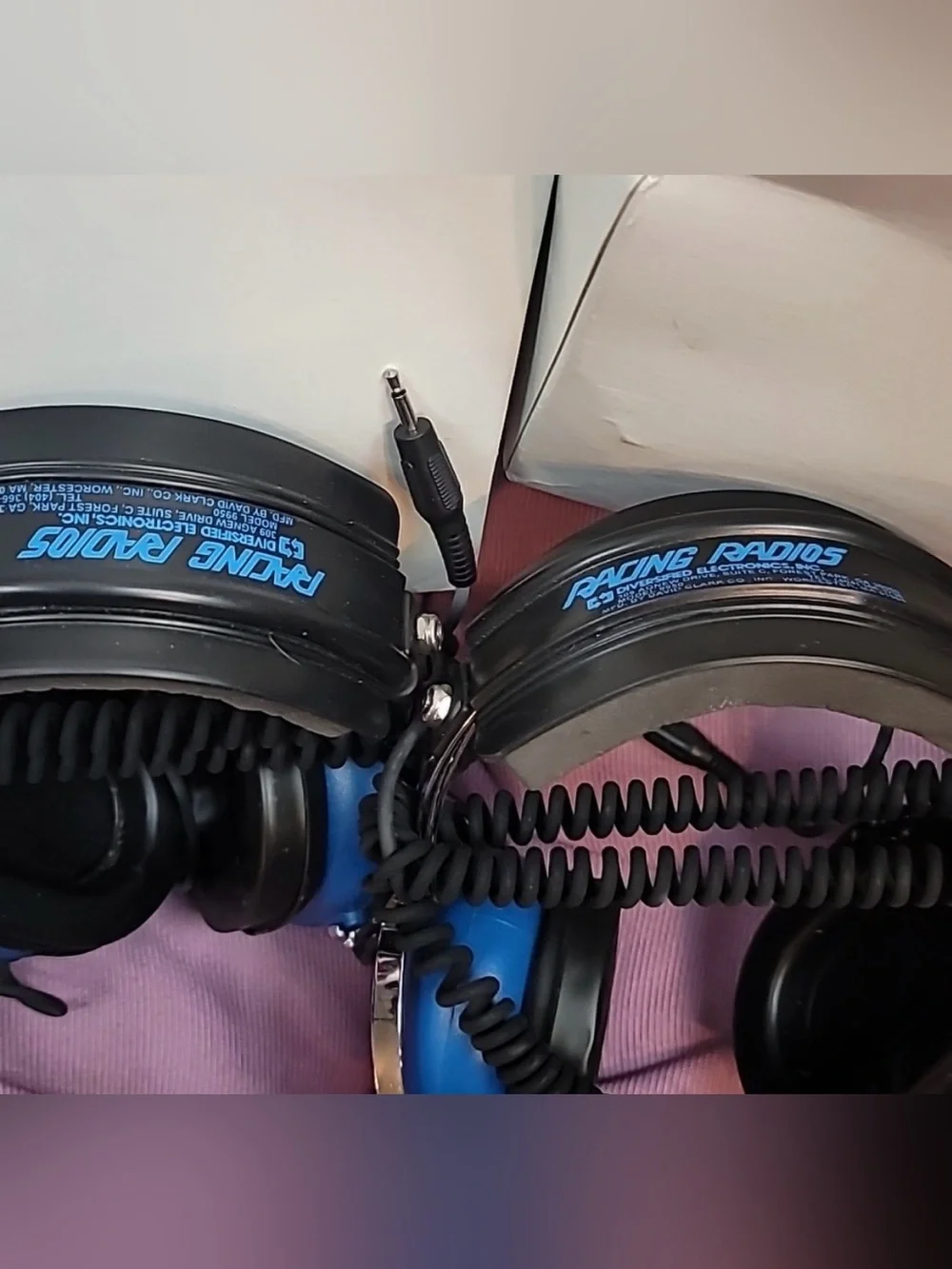 Bundle of Two Blue Over the Ear Adjustable Volume Racing Radio Headsets - Picture 3 of 6